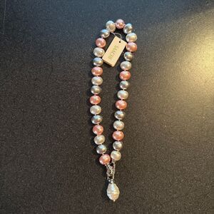 NWT Saachi Pastel Pearl Necklace With Detachable Pendant